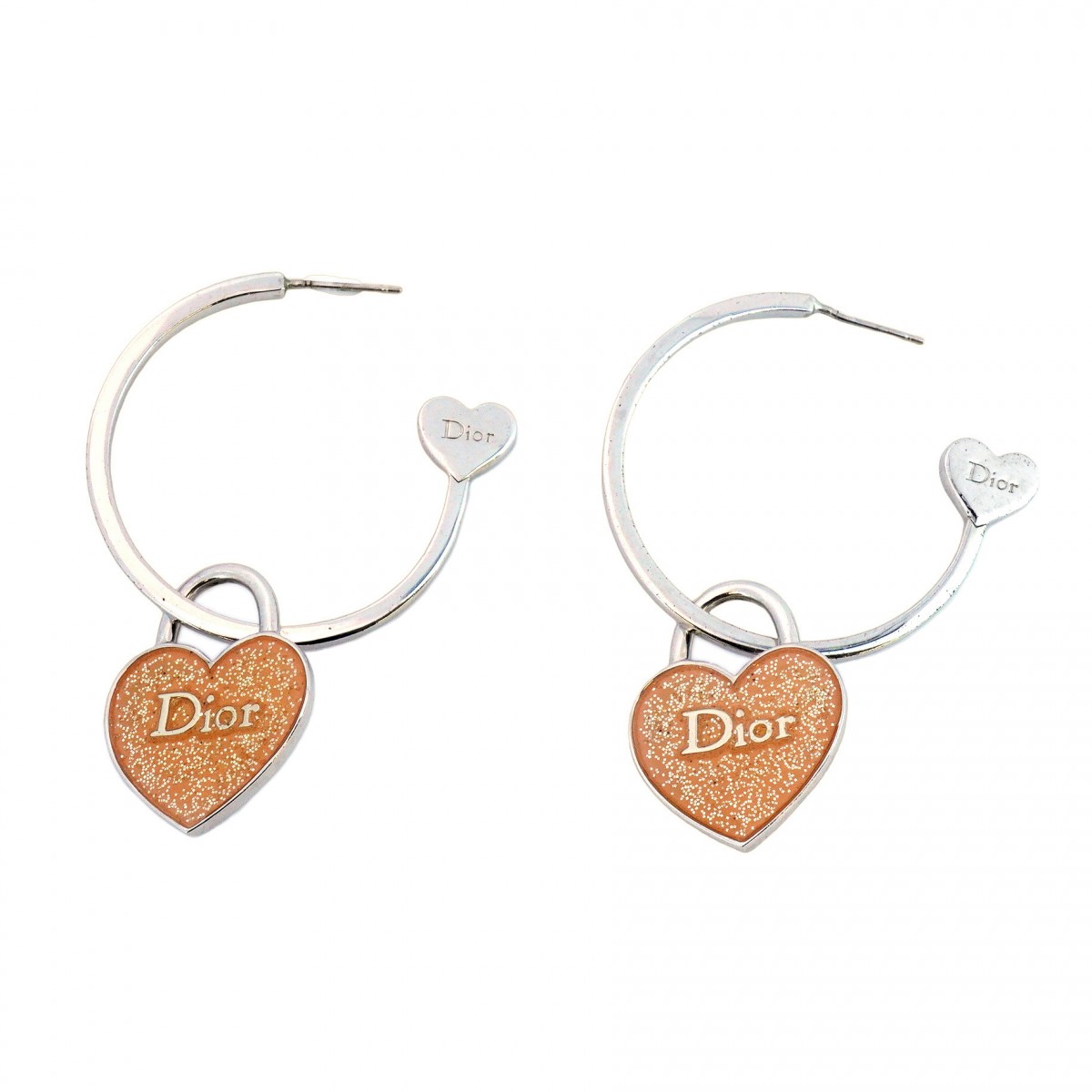 Dior ディオールハートさシルバーピアス Christian Dior - 美品 Christian Dior ディオール Dロゴ ハート