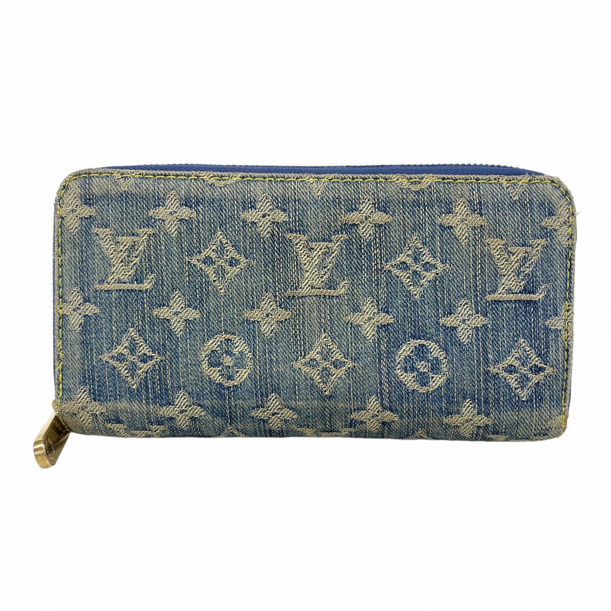 【箱袋付】 ルイヴィトン モノグラム デニム ジッピーウォレット ゴールド金具 箱袋付】 ルイヴィトン モノグラム デニム ジッピーウォレット