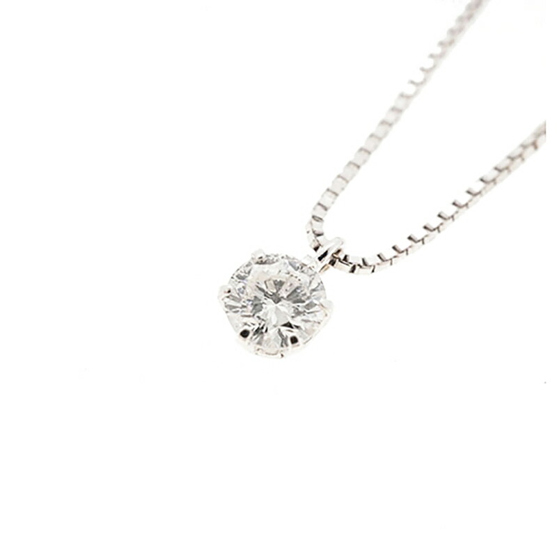 【ju172】ダイヤモンド ネックレス/0.21ct/K18WG ホワイトゴールド/一粒ダイヤ/未使用