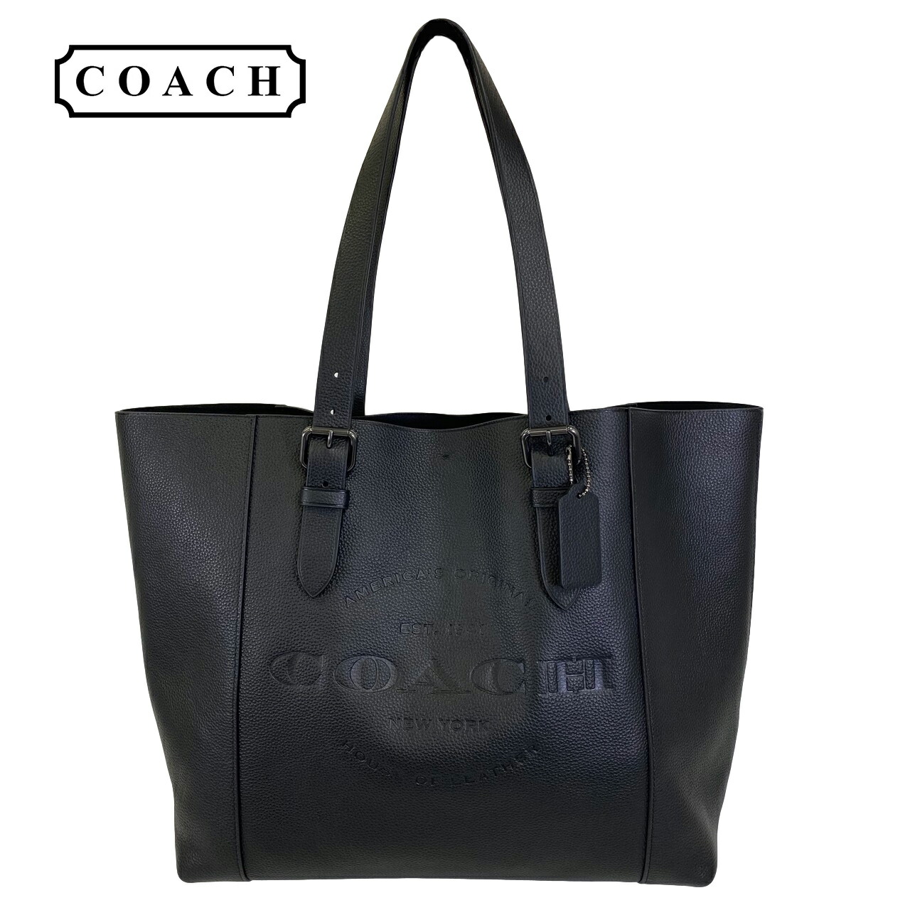 楽天市場 コーチ トートバッグ メンズ オールレザー F 新品 Black The World Door