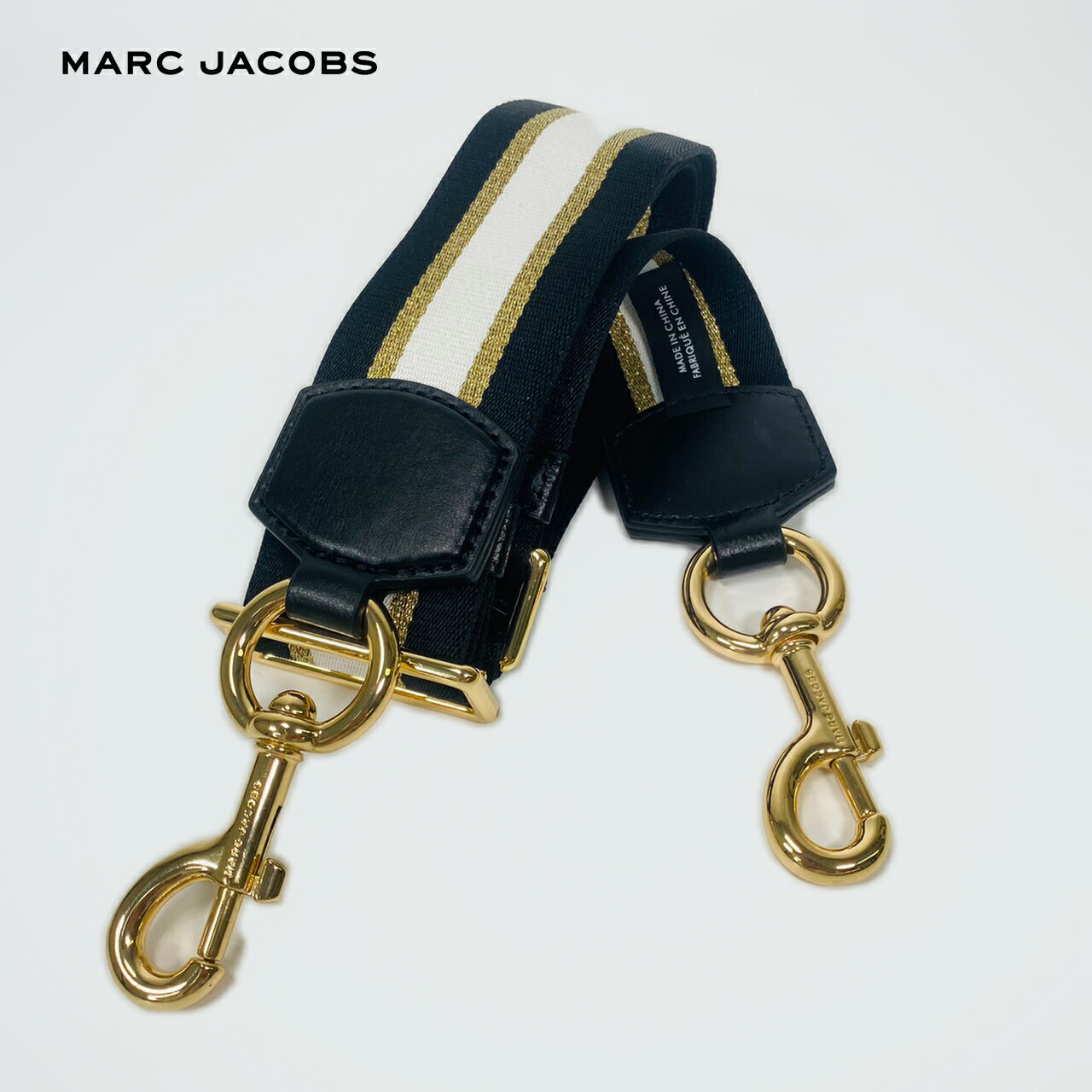 マークジェイコブス ストラップ ウェビングストラップ 付け替え用 Marc Jacobs M Black Gold 新品 Psicologosancora Es
