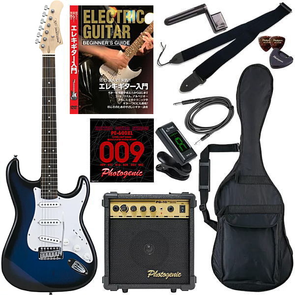 【エレキギター初心者11点セット】 フォトジェニック ST180 BLS 【教則ＤＶＤ付エントリーセット】