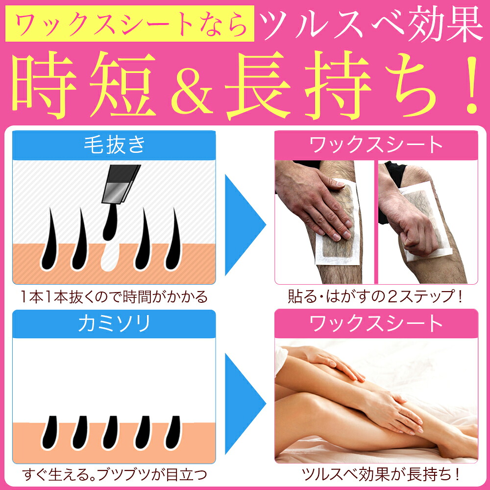 楽天市場 脱毛ワックス シート 簡単 スムースビューティー 脱毛ワックスシート 脚 腕用 簡易パッケージ たっぷり1回分 ワックス 脱毛 ワックス 脱毛 ブラジリアンワックス ムダ毛処理 脱毛シート 脱毛テープ ムダ毛処理 女性 メンズ 除毛 素数 メール便 お手軽美人