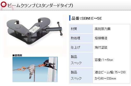 スーパーツール ビームクランプ(スタンダードタイプ) SBN1E：ECJOY