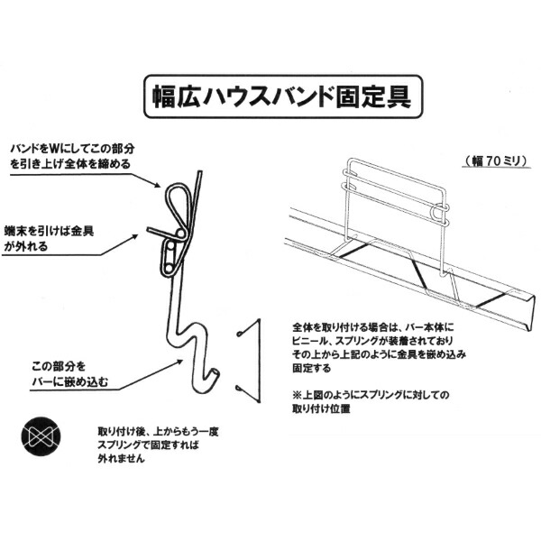 クルクルバンド 小 50個入 ビニールハウス用ハウスバンド止め・締め具