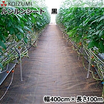 KOIZUMI (小泉製麻) 防草腰掛け 元気腰掛け 黒 幅400cm×長さ100m (布切れ)