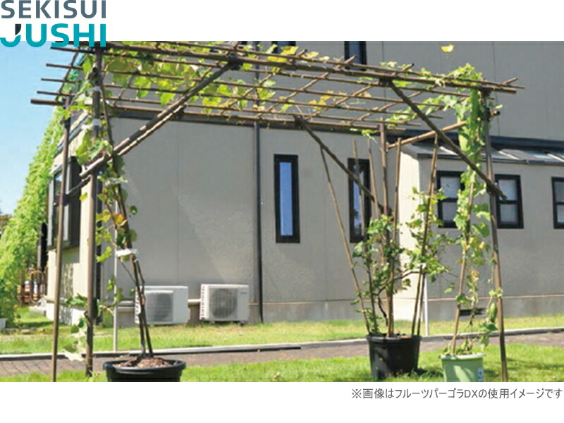積水樹脂　果樹棚　フルーツパーゴラ　L　ブラウン(木目調)　組立キット品