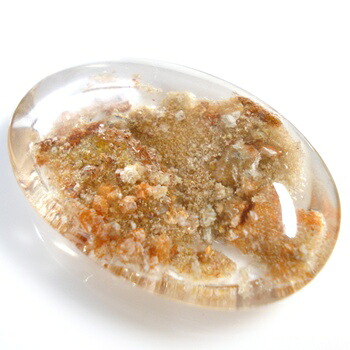 【クローライトとカルサイト？入り】ガーデンクォーツオーバルカボション 約47.73cts｜PedraMercado