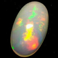 【オーロラが駆け巡る】 メキシコオパール オーバルカボション 約0.98cts