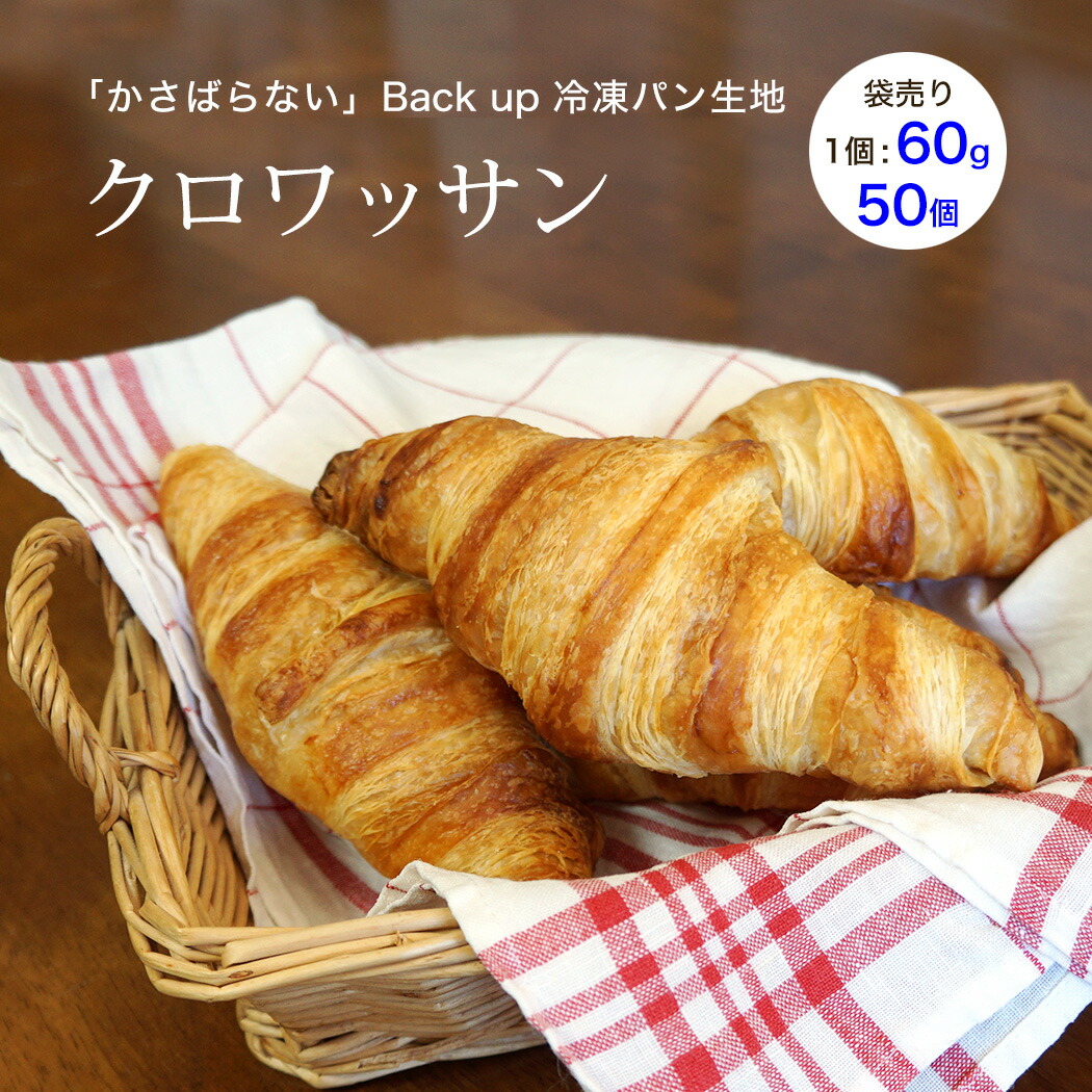 クロワッサン ベイクアップ 約60g 約50個 冷凍 ぺったんこクロワッサン パン生地 フランス産 業務用 【袋入り】