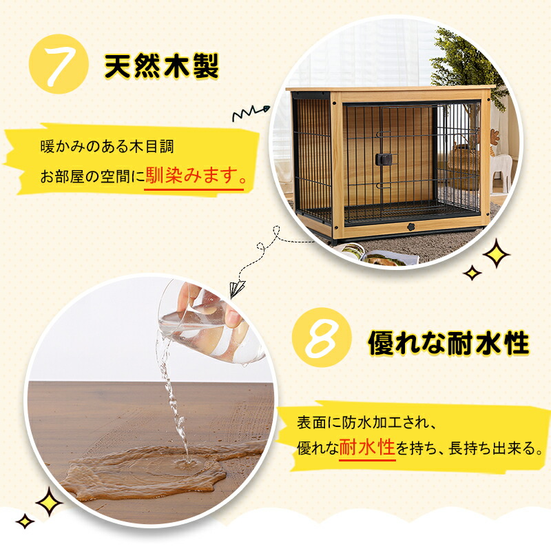 ウッディサークル ペットサークル 犬 ケージ 屋根付き 室内 トイレ別 犬用ゲージ 猫ケージ 木製ペットサークル ペット用ケージ ペットケージハウス お掃除簡単サークル 木目調 トレー付き 超小型犬 中型犬 小型犬 フェンス 簡単組立 おしゃれ 送料無料 Mavipconstrutora