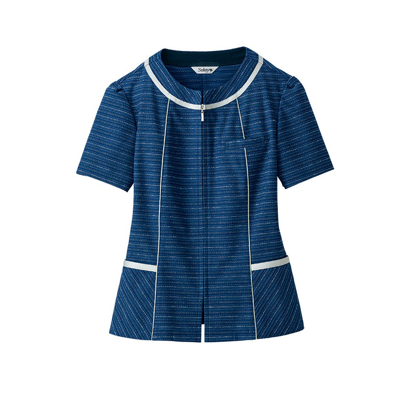 事務服 制服  オーバーブラウス レディース ホームクリーニング セロリー Selery S50811 ニット ネームホール