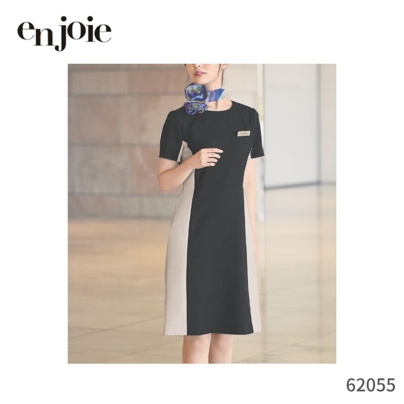 事務 事務服 衣装 レディース ジョア en joie 62055 オール時節 執務室 制服 半袖 春 夏 好いたらしいめ ユニフォーム  受け付け 診療所 ホスピタル 秋 赤ちょうちん フェムテック 吸汗 速乾 透けにくい ラボーテ
