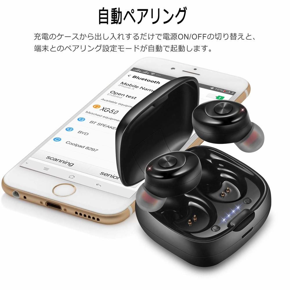 楽天市場 Bluetooth イヤホン 完全ワイヤレスイヤホンマイク ハンズフリー通話 ノイズキャンセリング 防水 無線ミニイヤホン 充電式収納ケース付 Iphone Ipad Android適用 オトクラシ 楽天市場店