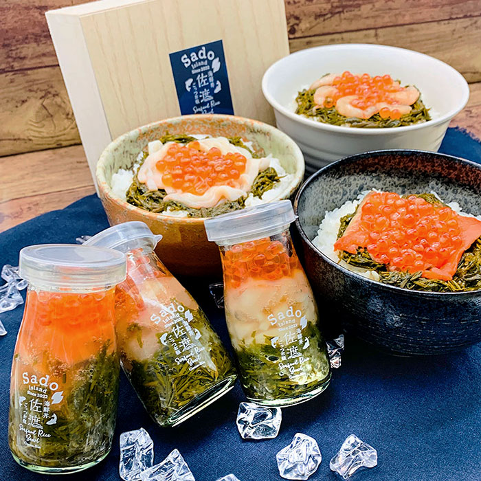 佐渡のごっつお瓶 3種セット 海鮮丼 いか 南蛮海老 エビ えび サーモン 鮭 シャケ 瓶詰め お中元 お歳暮 ギフト　2024冬ギフト