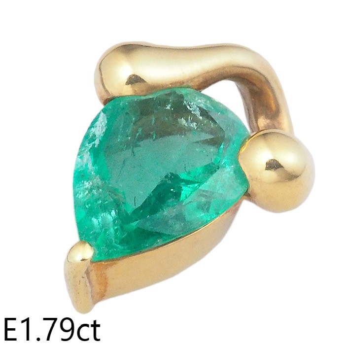 音羽屋■ エメラルド/1.79ct K18YG ヘッド ペンダントトップ ソーティング付き 仕上済【中古】