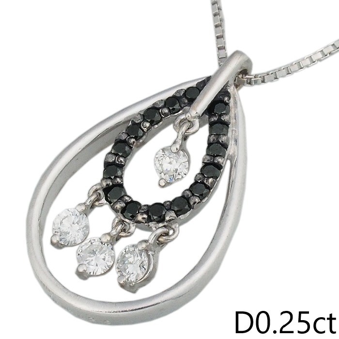 音羽屋■ ダイヤモンド/0.25ct K18WG デザイン ネックレス 仕上済【中古】
