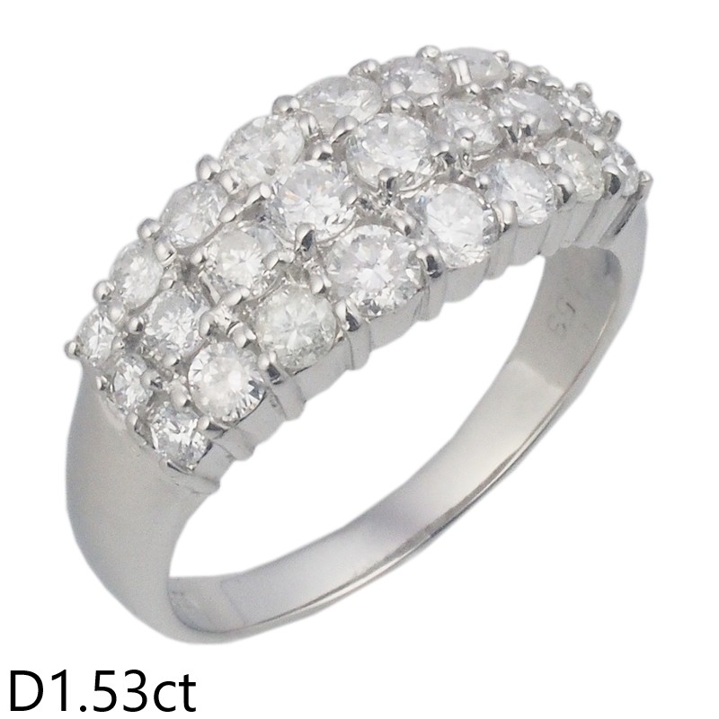 音羽屋■ ダイヤモンド/1.53ct Pt850 デザイン リング 17号 仕上済【中古】｜質おとわや店 81,950円