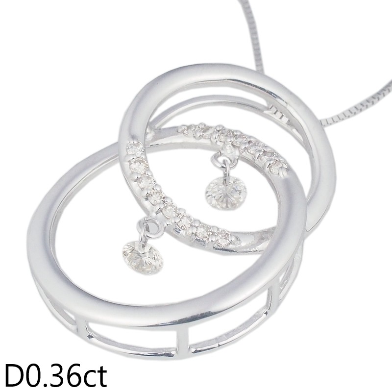 音羽屋■ ダイヤモンド/0.36ct K18WG デザイン ネックレス 仕上済【中古】｜質おとわや店