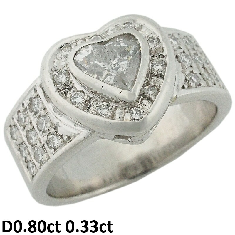 音羽屋■ ダイヤモンド/0.80ct 0.33ct Pt900 デザイン リング 17号 仕上済【中古】