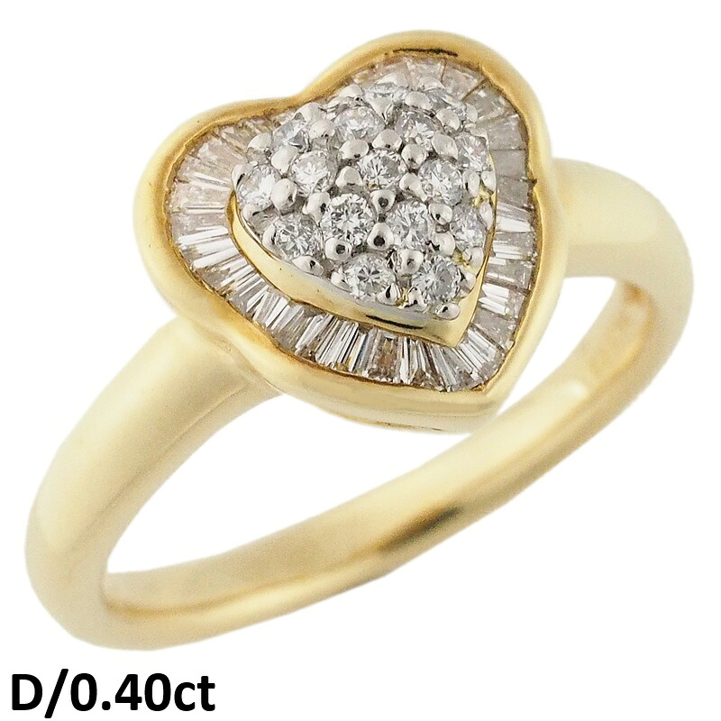 音羽屋■ ダイヤモンド/0.40ct K18YG/Pt900 デザイン リング 12号 仕上済【中古】｜質おとわや店