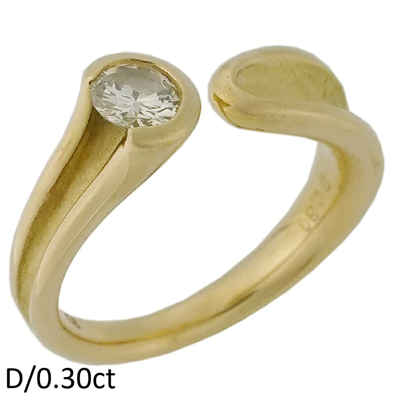 音羽屋■ ダイヤモンド/0.30ct K18YG デザイン リング 10号 仕上済【中古】