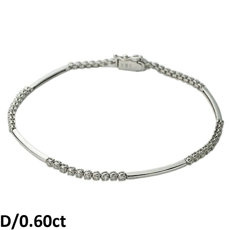 音羽屋■ ダイヤモンド/0.60ct K18WG ブレスレット 仕上済【中古】｜質おとわや店