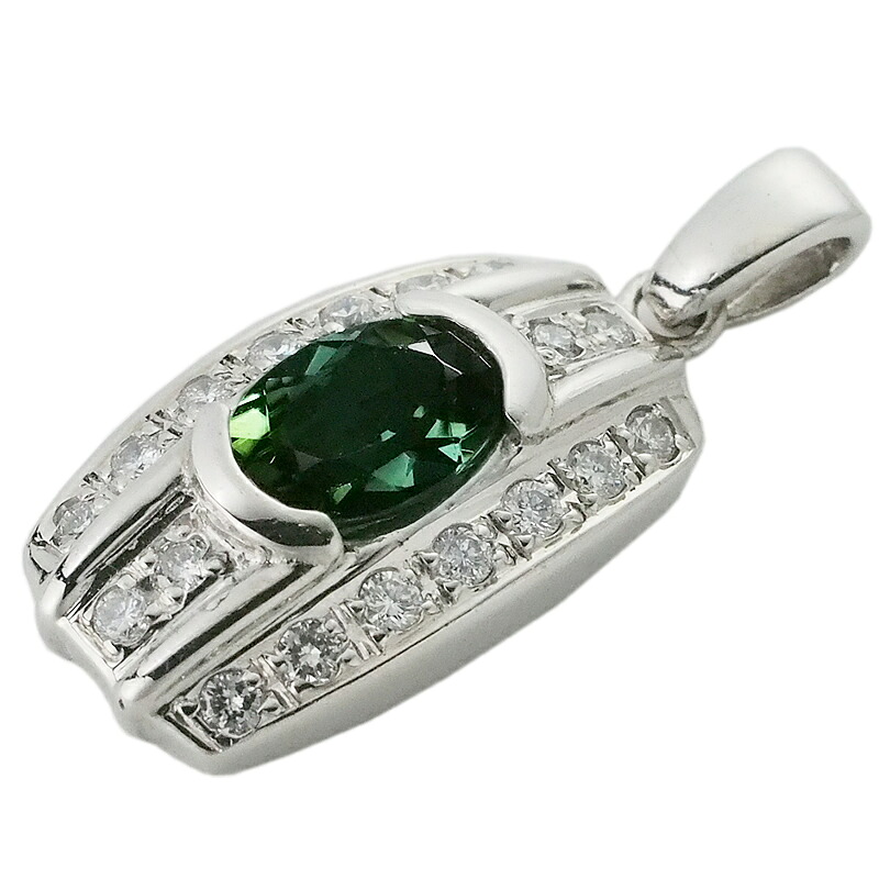 音羽屋■ トルマリン/0.71ct ダイヤ/0.22ct Pt900 ヘッド ペンダントトップ 仕上済 ソーティング付き【中古】|質おとわや店