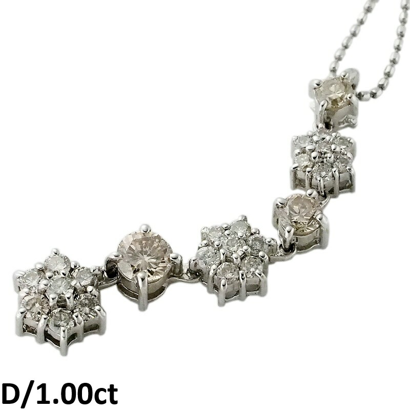 音羽屋■ ダイヤモンド/1.00ct K18WG デザイン ネックレス 仕上済【中古】｜質おとわや店