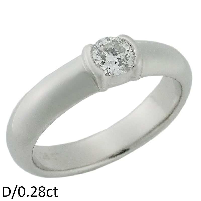 音羽屋■ ティファニー TIFFANY&Co. G/VS1 ダイヤモンド/0.28ct Pt950 1粒ダイヤ リング 8.5号 鑑定書付き 仕上済【中古】|質おとわや店
