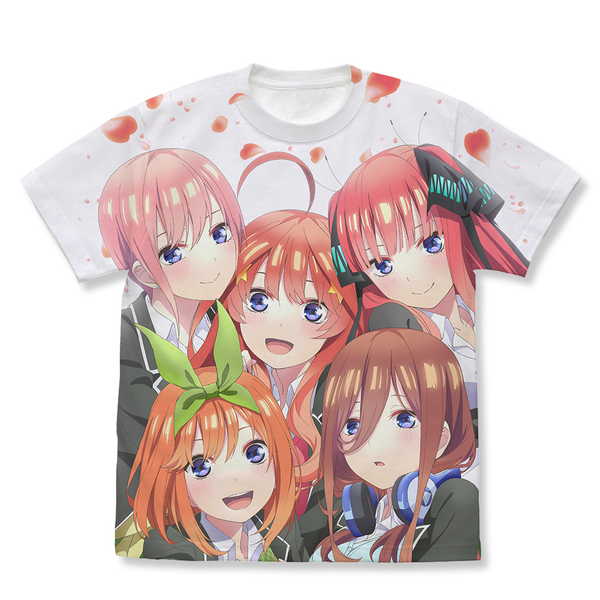 五等分の花嫁∬ フルグラフィックTシャツ WHITE-XL【予約 再販 7月上旬 発売予定】