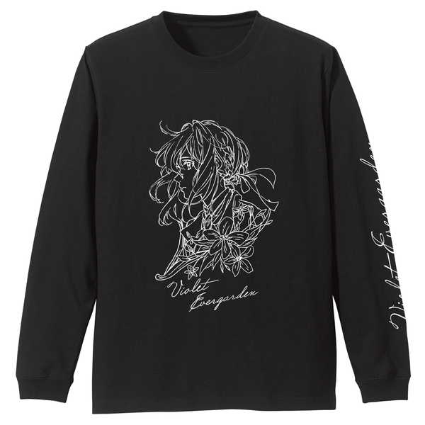 ヴァイオレット・エヴァーガーデン ロングスリーブTシャツ ヴァイオレット イラストアート BLACK-L【予約 再販 9月中旬 発売予定】画像