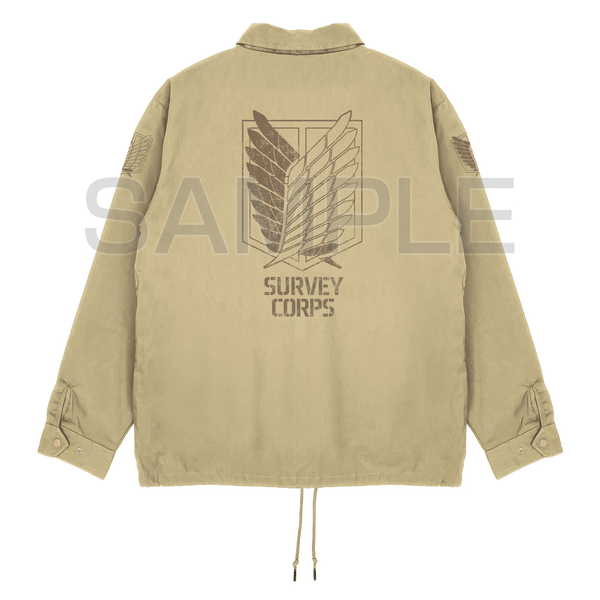 進撃の巨人 T/Cコーチジャケット 調査兵団 BEIGE-M【予約 再販 7月上旬 発売予定】