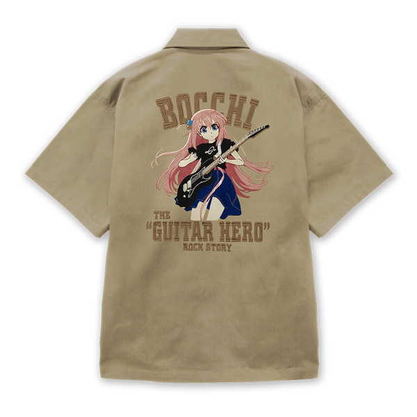 ぼっち・ざ・ろっく！ 刺繍ワークシャツ 後藤ひとり Playing the guitar Ver. 2025MODEL SAND KHAKI-M【予約 再販 6月下旬 発売予定】