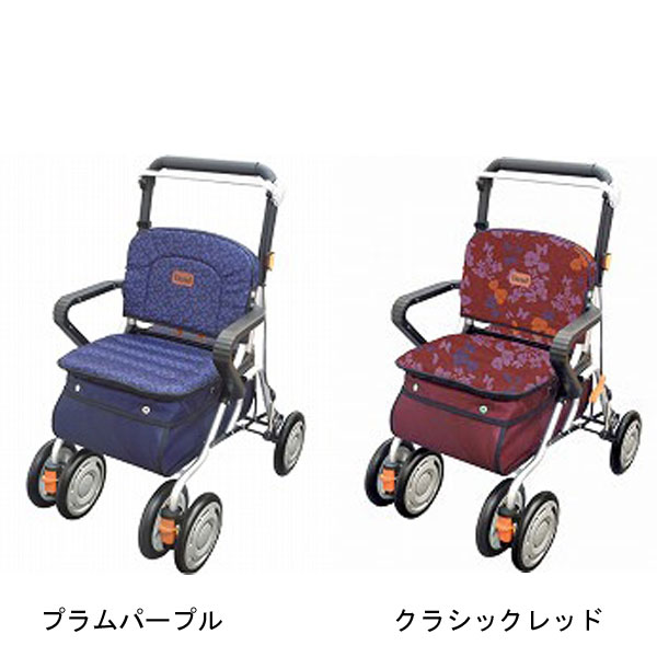 【ポイント2倍！4/10 01:59まで！】シルバーカー テイコブ レコルティ ST10 幸和製作所 大容量22＋5L 座れる 座面付き 足元＆サイドストッパー 杖立て付 折りたたみ式 大径キャスター レッド パープル おしゃれ 手押し車 安定走行 散歩 買い物 通院 病院 旅行 プレゼント