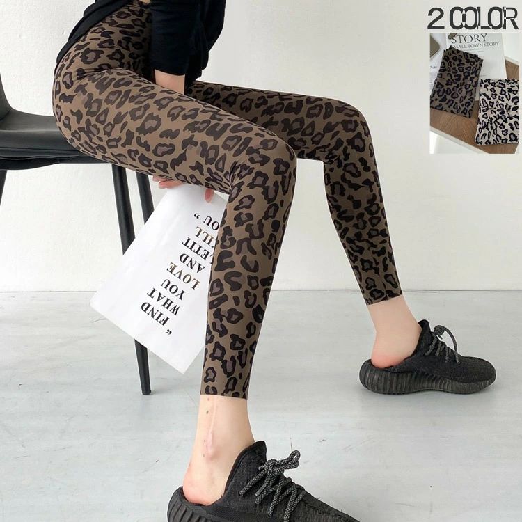 楽天市場】S-Lサイズ お尻を丸く美しく魅せる レギンス ヒョウ柄 豹柄