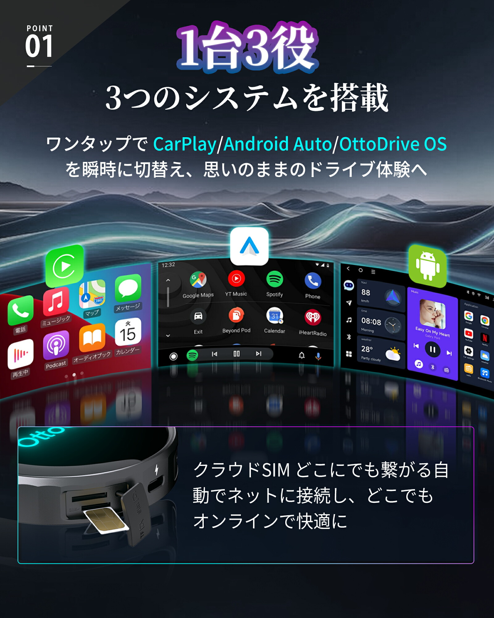 【公式店】人気OttoAibox P3 Pro【リモコン付き】オットキャスト P3pro Ottocast P3P【YouTube/Netflix動画視聴可能】AI Box アプリ自由にダウンロード HDMI™出力端子搭載 ワイヤレスCarPlay/Android Auto対応