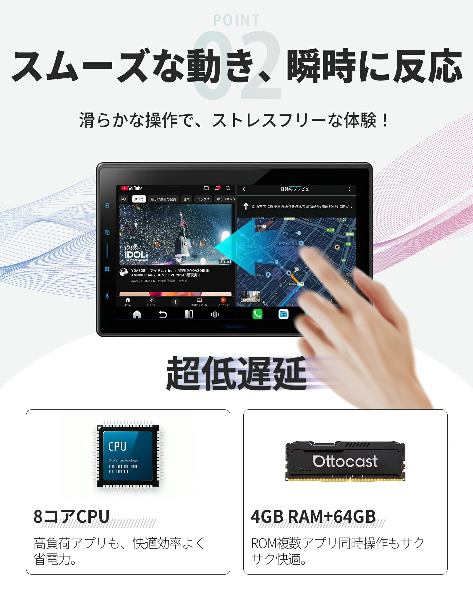 公式店】オットキャスト OttoAibox E2 Ottocast E2 純正有線カープレ