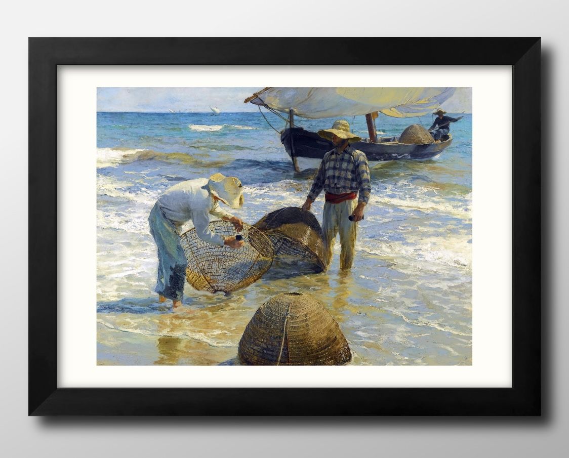 ホアキン ソローリャ、【突風】、新品高級額 額装付、年代物・希少画集画 千住博、【ウォーターフォール】、希少な額装用画集より、新品