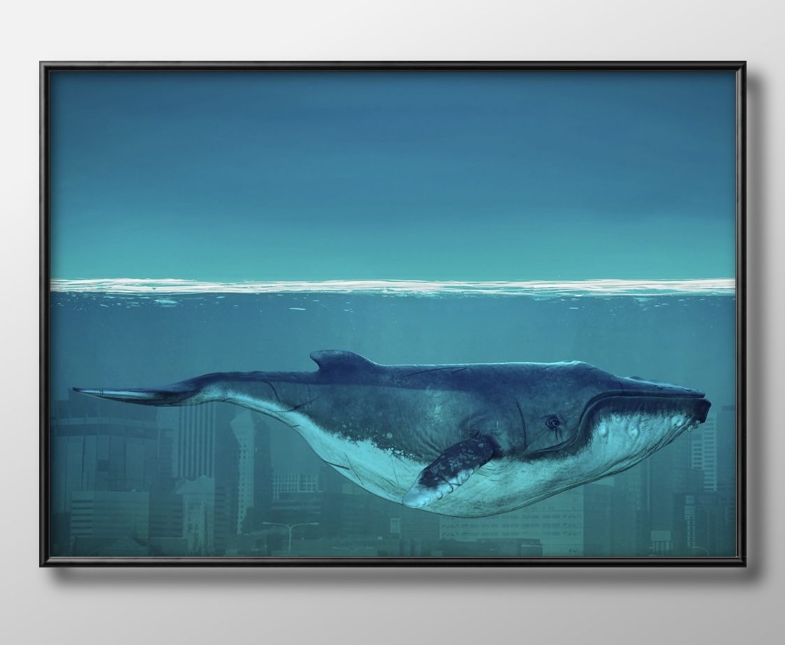 絵画 油絵 原画 鯨 海 ブルー ポップ 北欧 アート インテリア SM odb08057.jpg