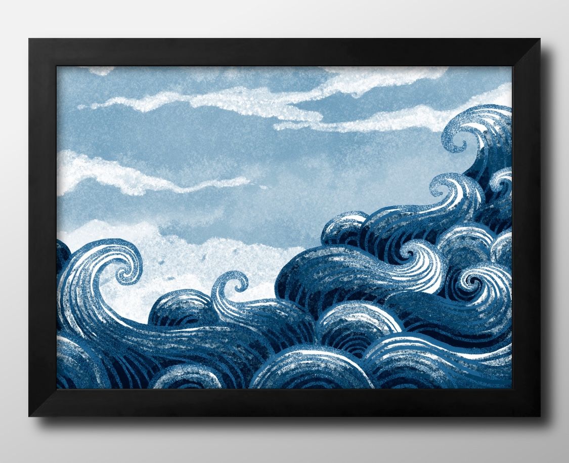 楽天市場】波 水面 海 A3 サイズ ポスター アート おしゃれ 絵画