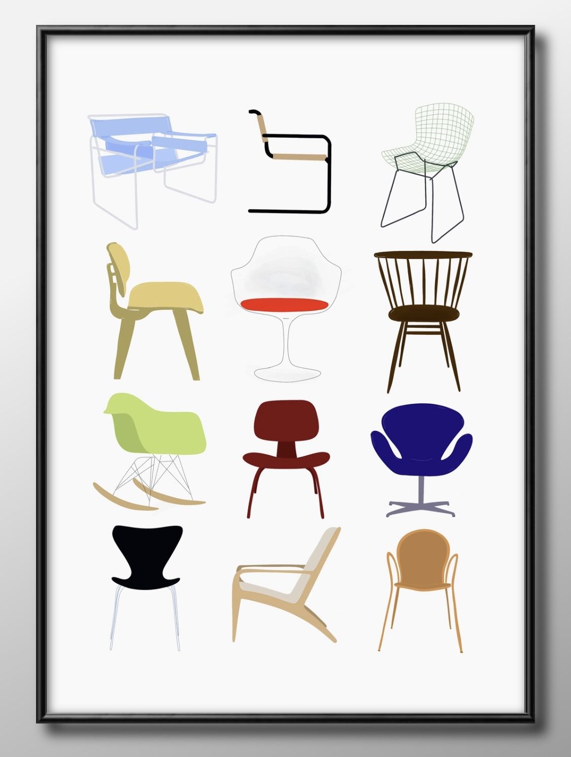 楽天市場】ポスター POSTER Century of Danish Chairs 幅 70cm | 北欧