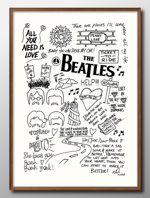 楽天市場】ビートルズ 音楽 A3 サイズ ポスター アート おしゃれ 絵画