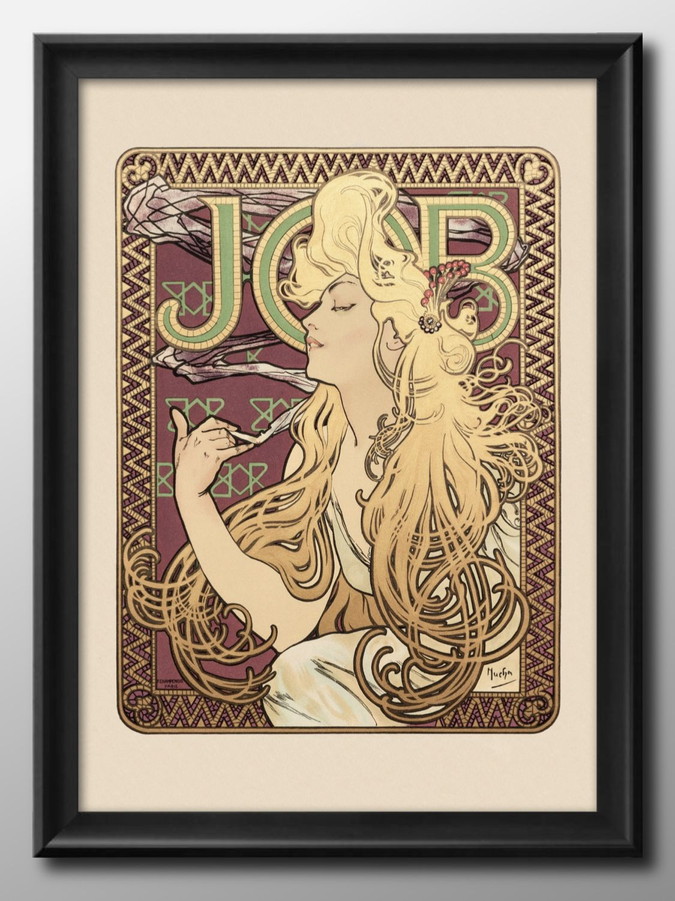 アルフォンス・ミュシャ　JOB社のタバコ　額付き ジョブ 1896