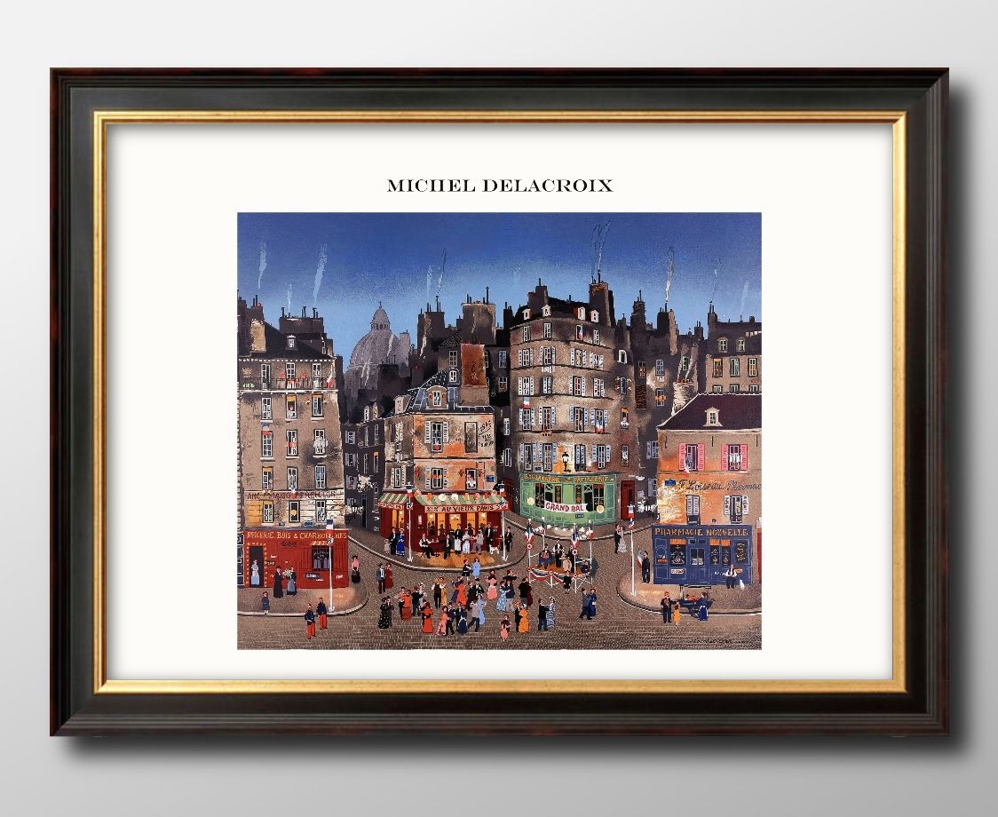 ドラクロワミッシェル　大型ポスター額入り 楽天市場】ミッシェル ドラクロワ「夕暮れのエッフェル塔