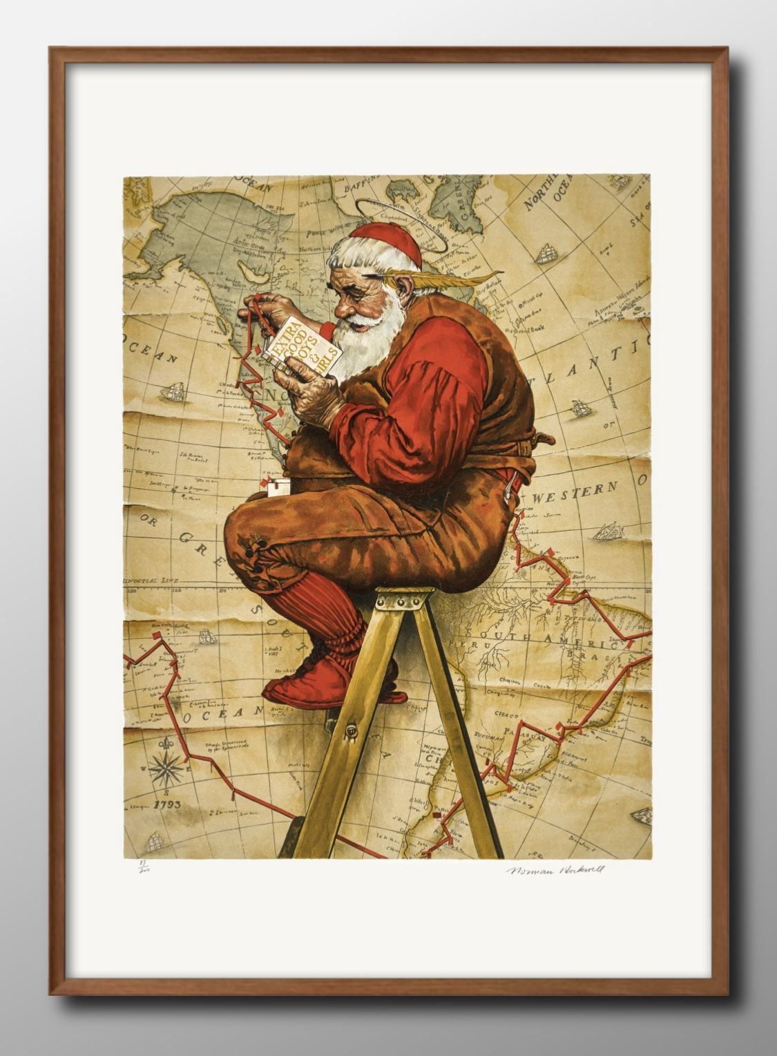 値下げ　ノーマンロックウェル 　Merry Christmas,Grandma ノーマン・ロックウェル「MERRY CHRISTMAS, GRANDMA!」(1949年