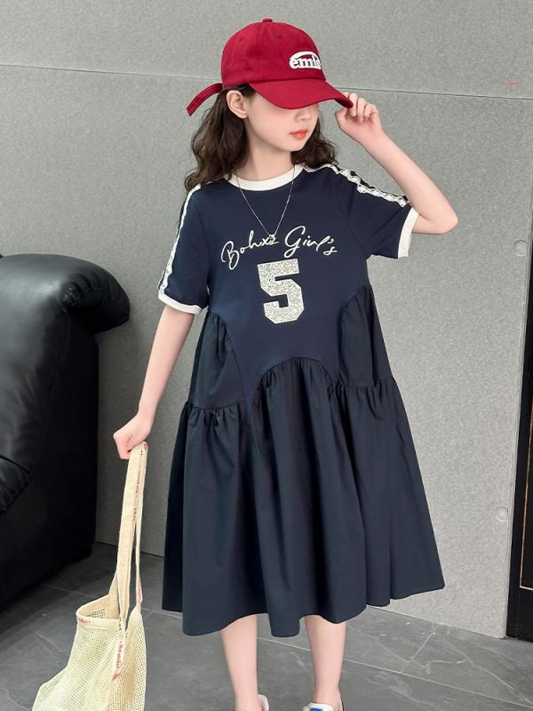 ワンピース 女の子 夏 子供 学生 半袖 スカート