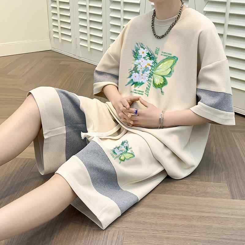 セットアップ メンズ 夏 ワッフル 半袖 Tシャツ ショーツ 上下セット 涼しい ハーフパンツ メンズ