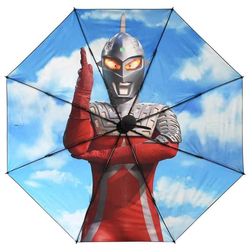 [リラックス] RELAX ULTRAMAN ウルトラマン 折りたたみ傘 ブラック メンズ レディース 8本骨 収納袋付き画像