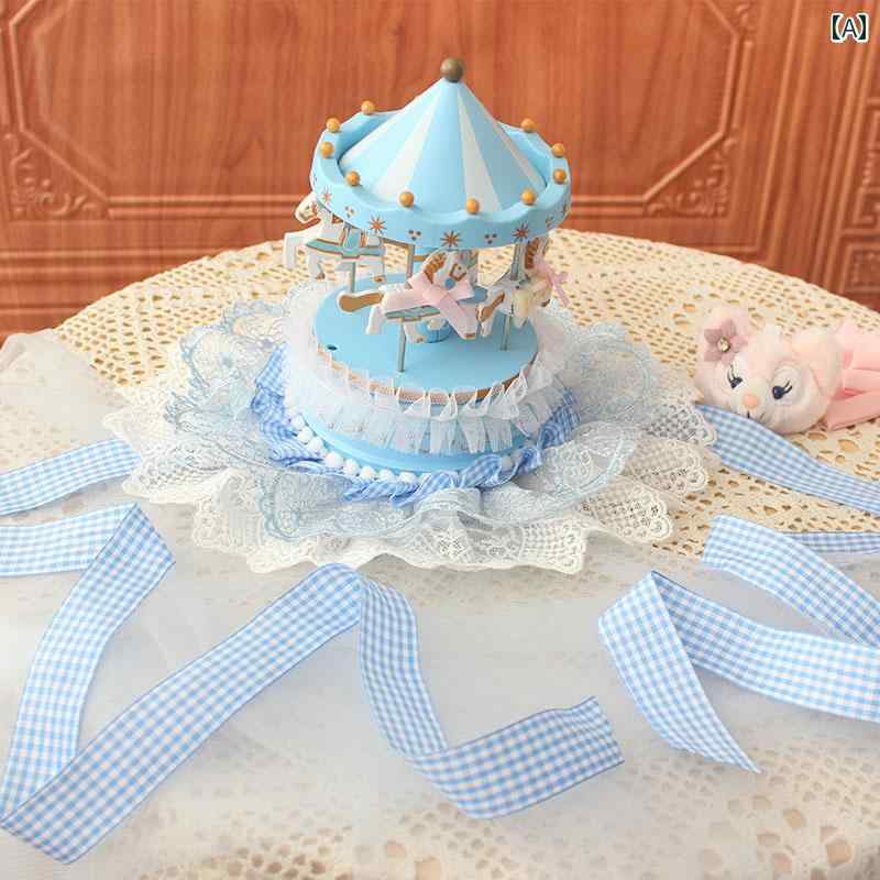 レディース 帽子 ロリータ かわいい ガーリー コスプレ メリーゴーランド 子供 ハット サーカス レース ブルー アクセサリー